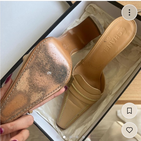 Vintage Chanel mules tan, size 38 great condition - Picture 2 of 4